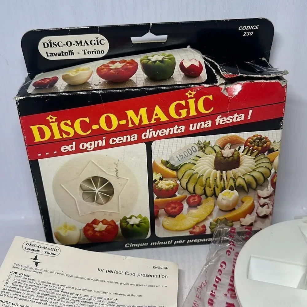 Vintage Disco Magic Lavatelli‎ Torino Fruit Vegetable Slicer Food Presentation